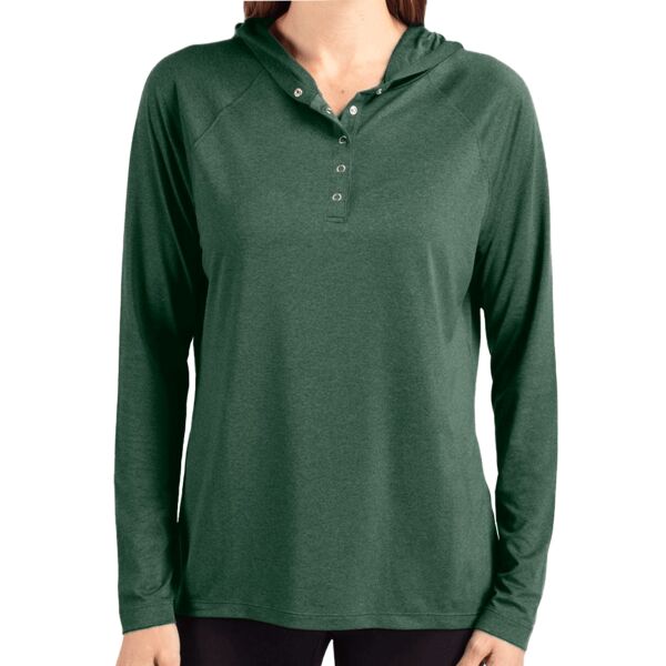 Cutter & Buck Coastline Epic Comfort Eco Recycled Womens Hooded Shirt Thumbnail