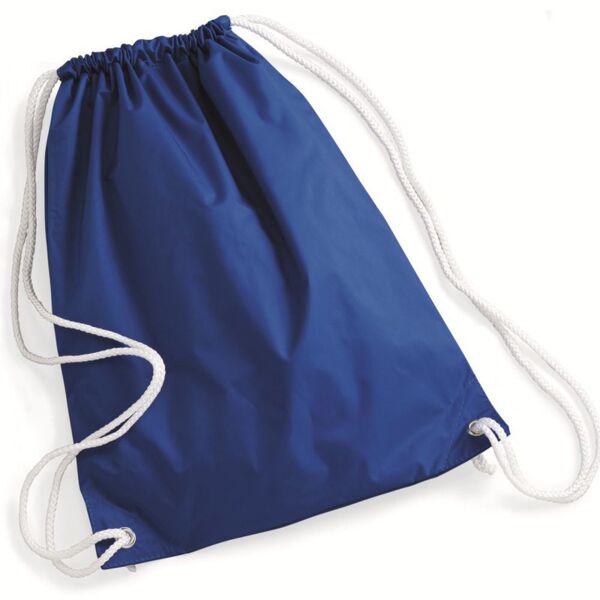 Nylon Drawstring Backpack with White Drawcords Thumbnail