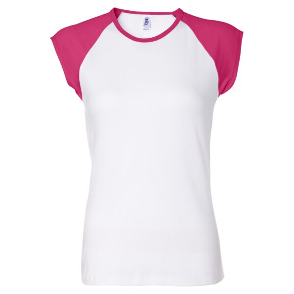 Ladies' Baby Rib Cap Sleeve Raglan T-Shirt Thumbnail