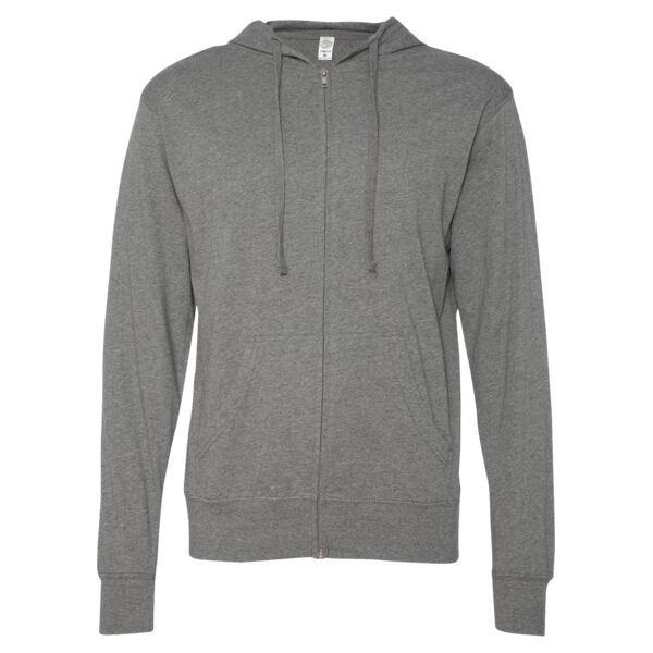 Lightweight Jersey Hooded Full-Zip T-Shirt Thumbnail