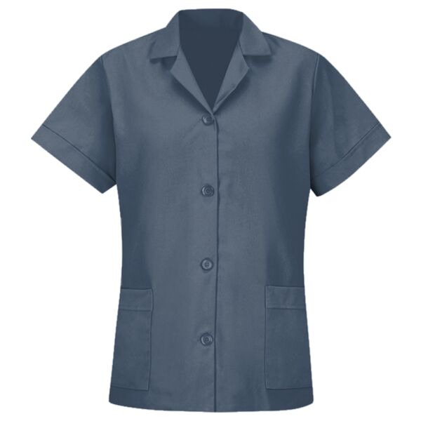 Ladies' Loose Fit Short Sleeve Button Smock Thumbnail