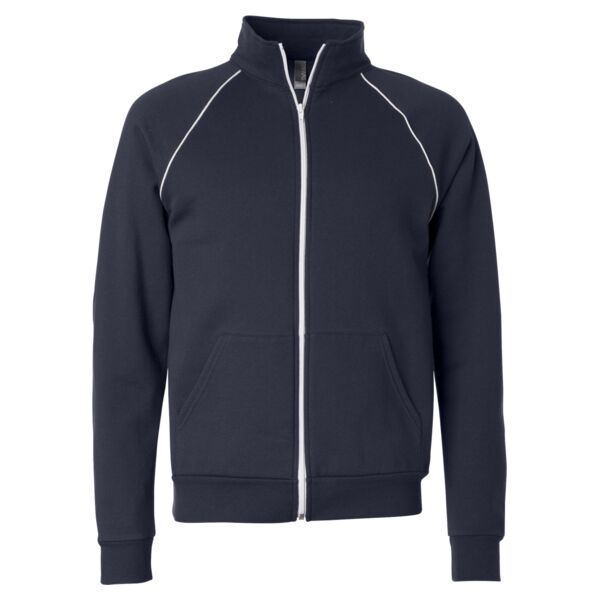 Full-Zip Fleece Cadet Collar Jacket with Piping Thumbnail