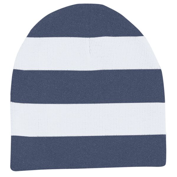 Rugby Striped Knit Beanie Thumbnail