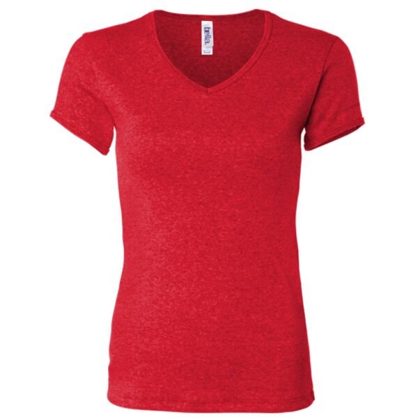 Ladies' Baby Rib Short Sleeve V-Neck T-Shirt Thumbnail