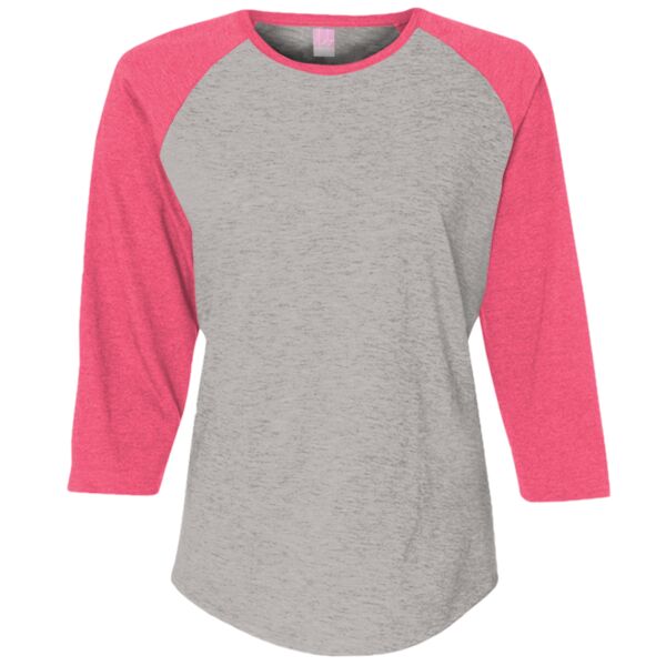 Ladies' Fine Jersey 3/4 Sleeve Baseball T-Shirt Thumbnail