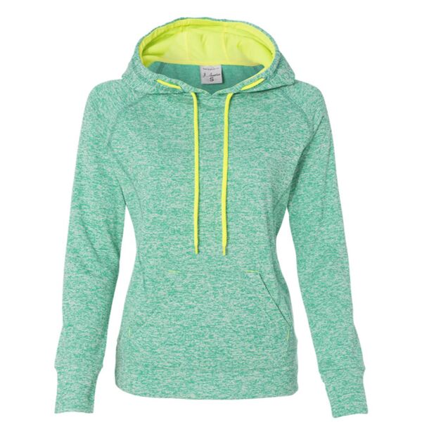 Ladies' Cosmic Poly Contrast Hooded Pullover Sweatshirt Thumbnail