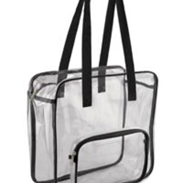 14.1 L Black Accent Clear Zippered Tote Bag Thumbnail