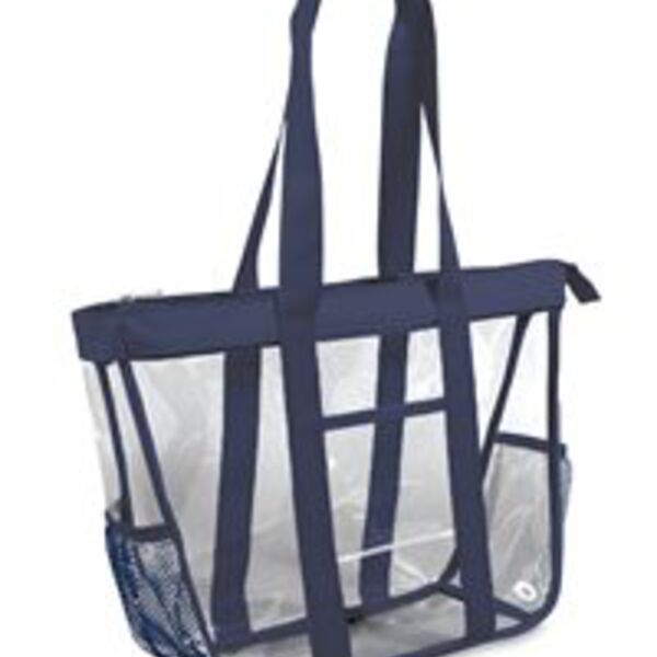 14 L Black Accent Clear Premium Zippered Tote Bag Thumbnail