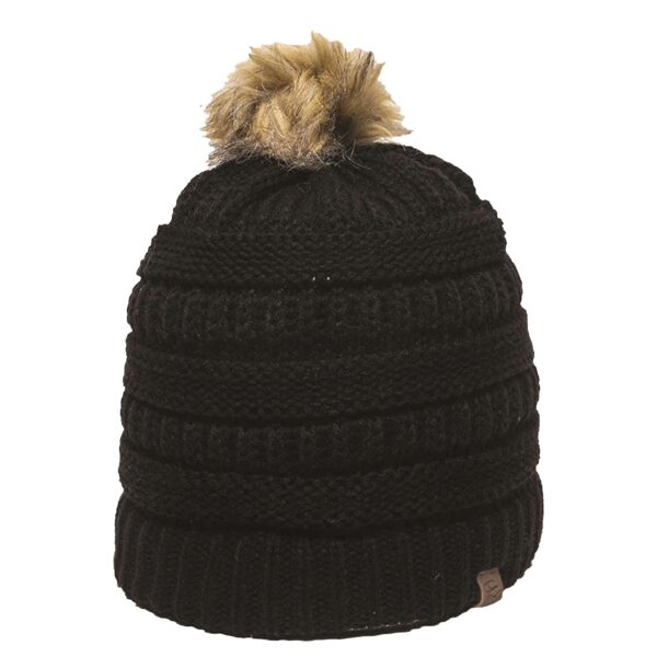 Outdoor Cap OC805 Cable Knit Faux Fur Pom Thumbnail
