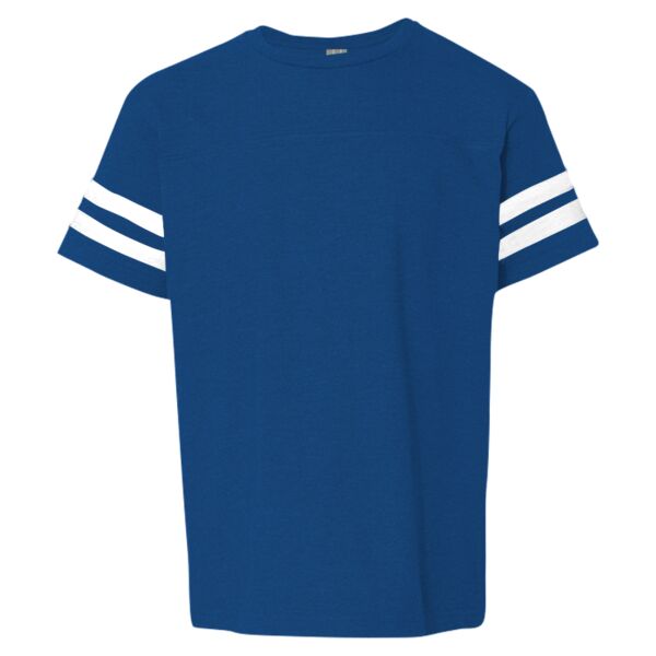 LAT 6137 Youth Fine Jersey Football Tee Thumbnail