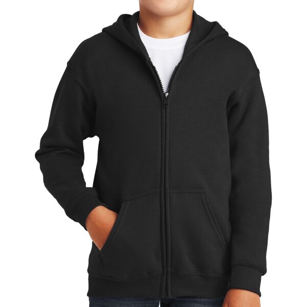 Gildan 18600B Youth Heavy Blend Full Zip Hooded Sweatshirt Thumbnail