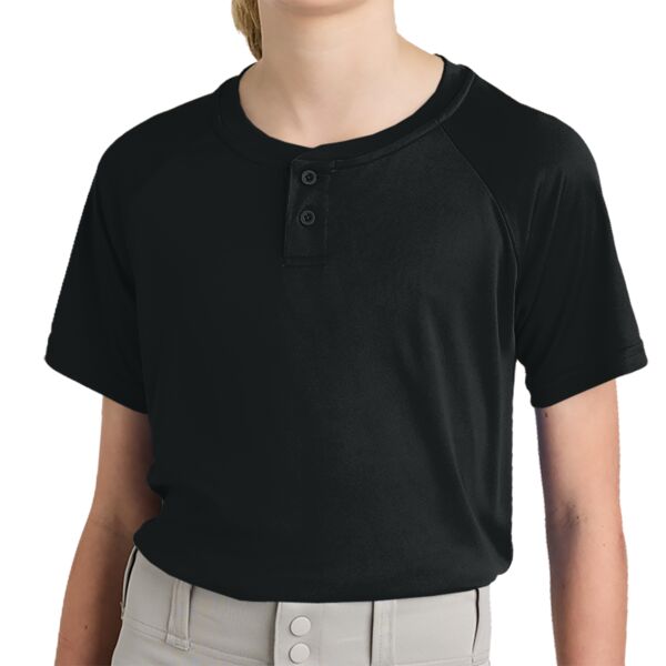 Sport Tek YST359 Youth PosiCharge ® Competitor 2 Button Henley Thumbnail