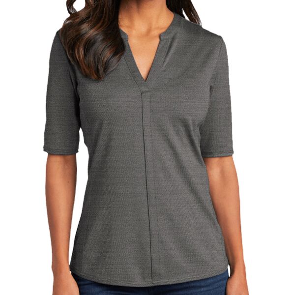 Port Authority LK583 Women's Stretch Heather Open Neck Top Thumbnail