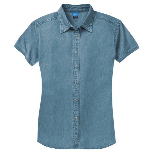 Port & Company LSP11 Ladies Short Sleeve Value Denim Shirt Thumbnail
