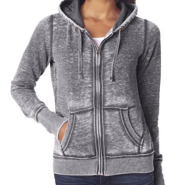 J-America Ladies' Vintage Zen Full-Zip Hooded Fleece Thumbnail