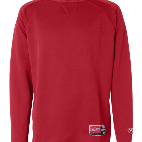 asoftball 9705 Long Sleeve Flatback Mesh Fleece Pullover Thumbnail