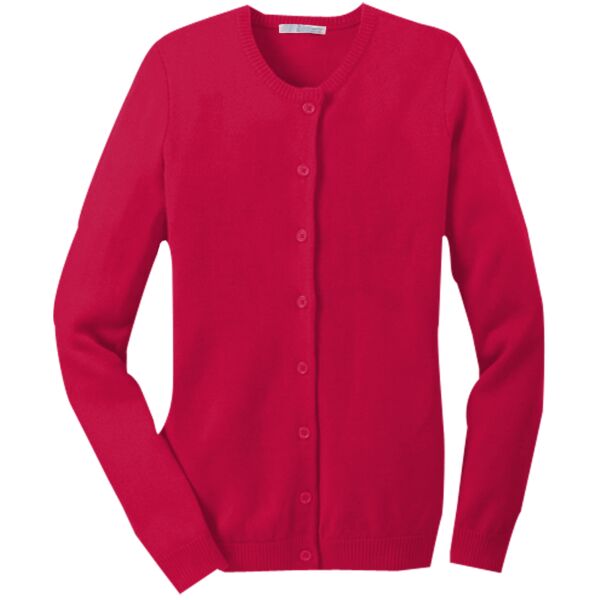 Port Authority LSW304 Ladies Value Jewel Neck Cardigan Thumbnail