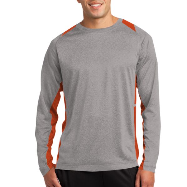 NHSWrestling Sport-Tek ST361LS Adult Long Sleeve Heather Colorblock Contender ™ Tee Thumbnail