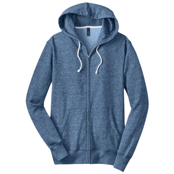 District Made DT192 Young Mens Marled Fleece Full Zip Hoodie Thumbnail