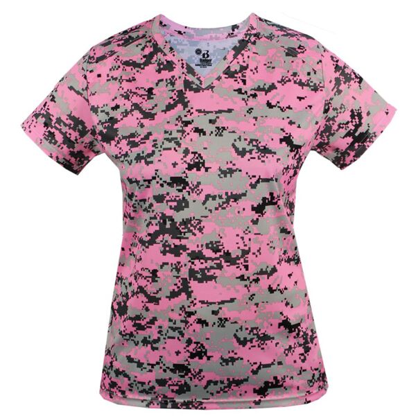 Badger 4186 Digital Ladies V-Neck Tee Thumbnail