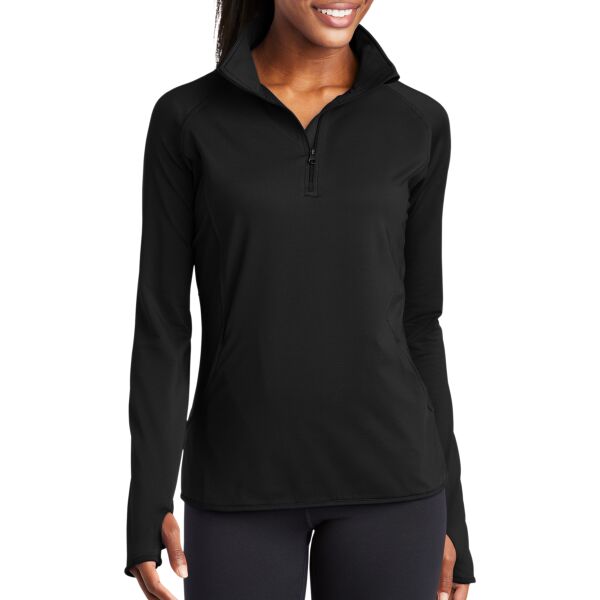 ns Sport Tek LST850 Ladies Sport Wick ® Stretch 1/2 Zip Pullover Thumbnail