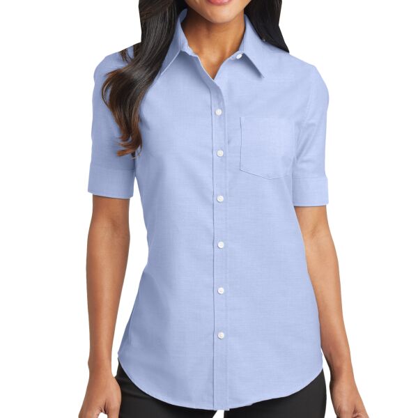 Port Authority L659 Ladies Short Sleeve SuperPro ™ Oxford Shirt Thumbnail