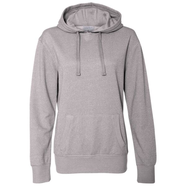 J America 8860 Women's Glitter French Terry Hooded Pullover Thumbnail