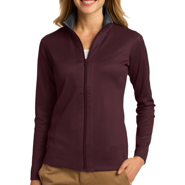Port Authority L805 Ladies Vertical Texture Full Zip Jacket Thumbnail