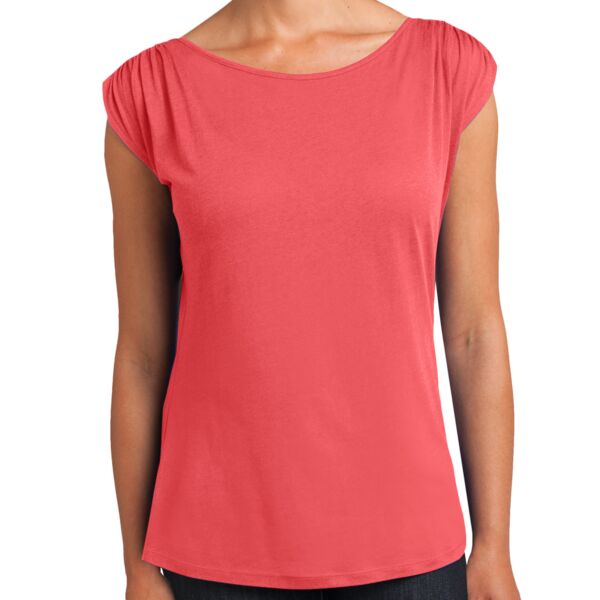 District Made DM483 Ladies Modal Blend Gathered Shoulder Tee Thumbnail