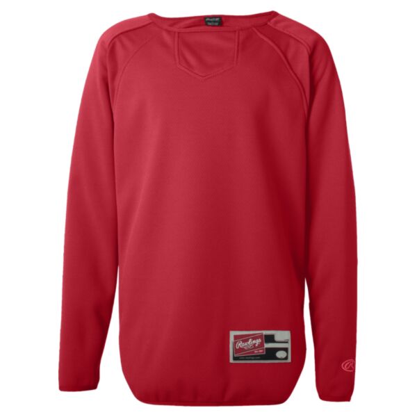 Rawlings 6705 Youth Long Sleeve Flatback Mesh Fleece Pullover Thumbnail