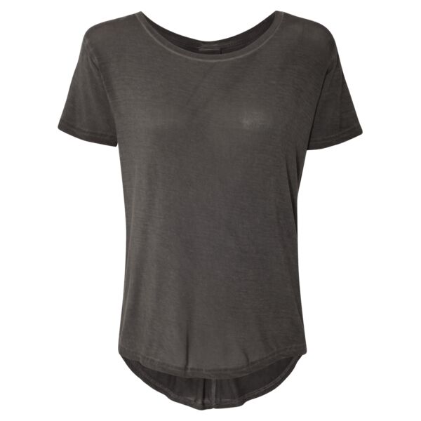 J America 8127 Women's Oasis Wash Drop Tail T-Shirt Thumbnail