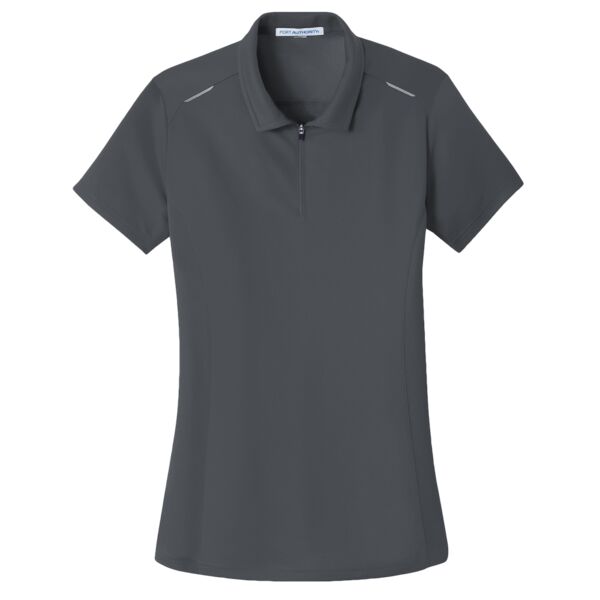 Port Authority L580 Ladies Pinpoint Mesh Zip Polo Thumbnail