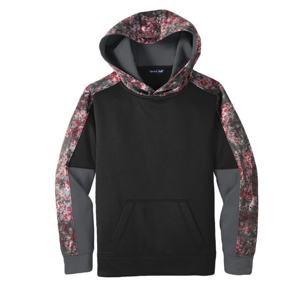 mf Sport Tek YST231 Youth Sport Wick ® Mineral Freeze Fleece Colorblock Hooded Pullover Thumbnail