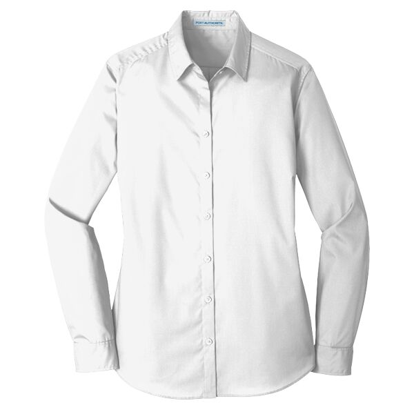 Port Authority LW100 Ladies Long Sleeve Carefree Poplin Shirt Thumbnail