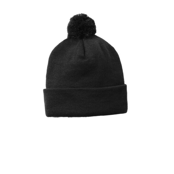 Sport Tek STC37 Solid Pom Pom Beanie Thumbnail