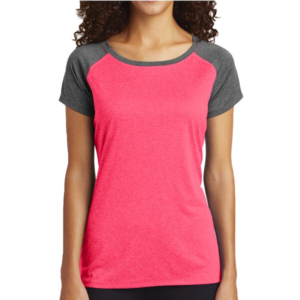 Sport Tek LST362 Ladies Heather On Heather Contender ™ Scoop Neck Tee Thumbnail
