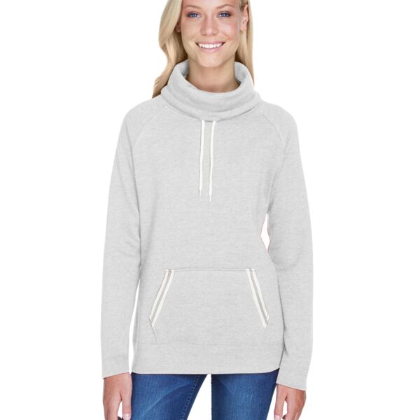 J America 8653 Ladies Cowlneck Sweatshirt Thumbnail