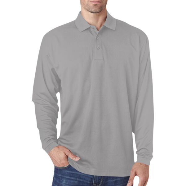 UltraClub 8210LS  Cool/Dry Long-Sleeve Mesh Polo Thumbnail