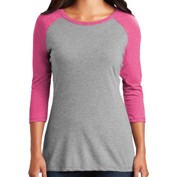 District DM136L Women's Perfect Tri 3/4 Sleeve Raglan Thumbnail