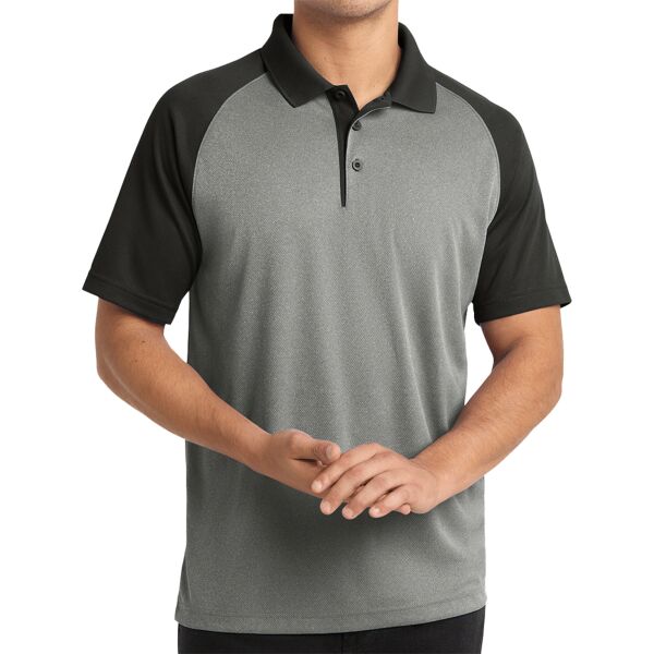 Sport Tek ST641 PosiCharge RacerMesh Raglan Heather Block Polo Thumbnail